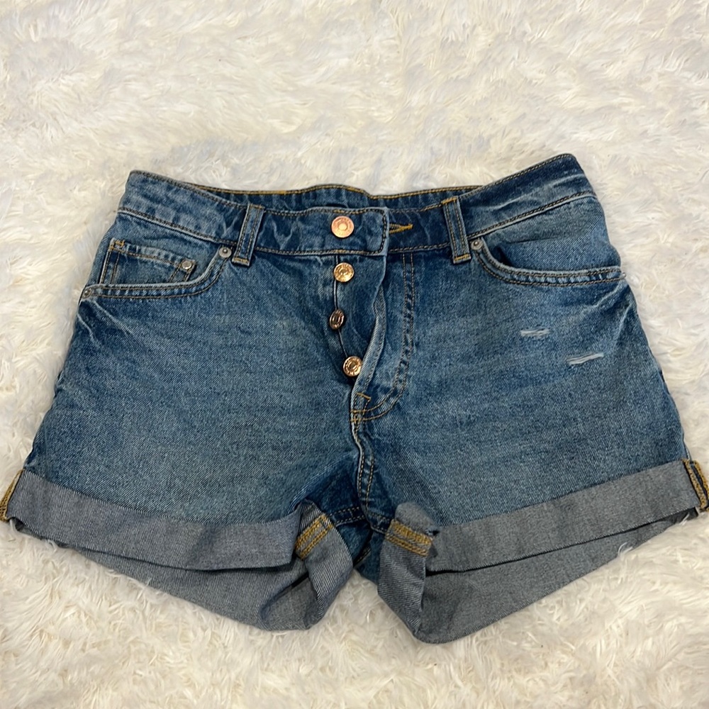 & Denim Boyfriend Shorts